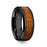 THRACIAN Carpathian Wood Inlaid Black Ceramic Ring with Bevels - 8mm