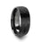RENEGADE Domed Hammer Finish Black Tungsten Carbide Wedding Band with Brushed Finish - 6mm - 8mm