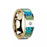 GALATEA Flat 14K Yellow Gold with Mother of Pearl Inlay & White Diamond Setting - 8 mm