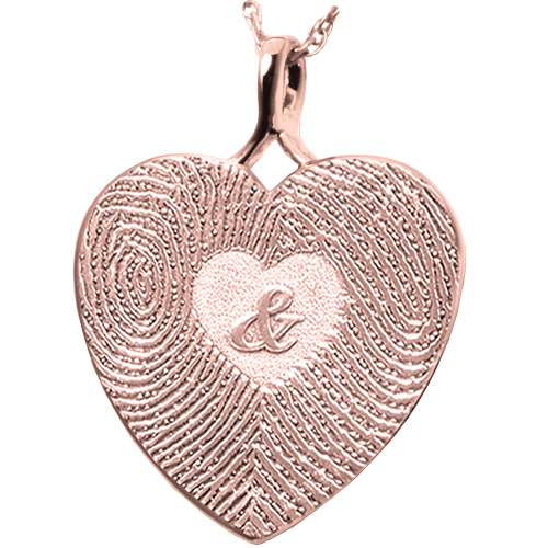3D Duo Fingerprints Ampersand Memento Pendant