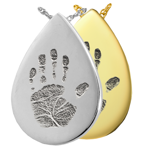 B&B Teardrop Handprint Pendant