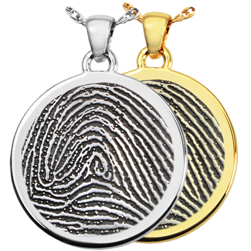 B&B Round Fingerprint Pendant