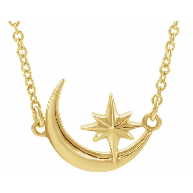 Crescent Moon & Star 16-18" Necklace 86843