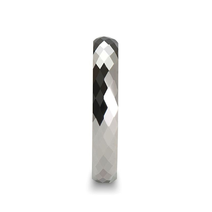 NIVEA 288 Diamond Faceted Women's White Tungsten Ring - 4mm - 6mm