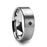 IRENAEUS Flat Brushed Tungsten Men’s Wedding Ring with Black Diamond - 6mm & 8mm