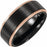 18K Rose Gold PVD and Black PVD Tungsten Flat Grooved Band TAR51908 - 6 mm - 8 mm