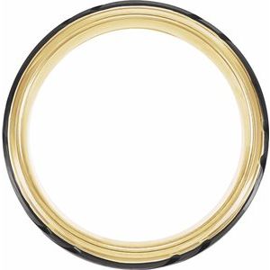 Black PVD & 18K Yellow Gold-Plated Tungsten Grooved Band TAR51911 - 8 mm