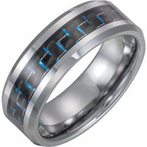 Tungsten Band with Black Carbon Fiber Inlay TAR51901 - 8 mm