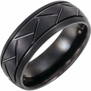 Black PVD Tungsten Band Size TAR51910 - 8 mm