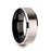 VEGA White Tungsten Brushed Center Men’s Wedding Ring with Polished Beveled Edges & Black Interior - 8mm
