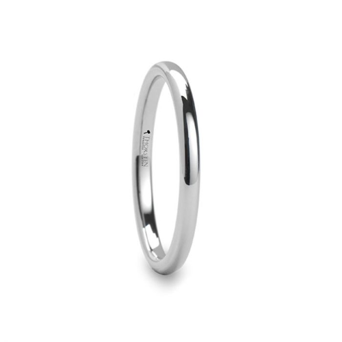 PHILADELPHIA Domed White Tungsten Carbide Ring - 2mm