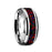 HALLEY Tungsten Carbide Black Opal Inlay Men’s Wedding Band with Beveled Edges - 8mm