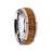 KAMEHA Tungsten Domed Profile Polished Finish Men’s Wedding Ring with Koa Wood Inlay - 8mm