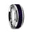 MAKI Men’s Beveled Polished Finish Tungsten Wedding Ring with Purple Goldstone Inlay - 8mm