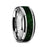 PATRICK Men’s Polished Finish Beveled Edges Tungsten Wedding Band with Green Goldstone Inlay - 8mm