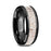 STAG Black Ceramic Beveled Men's Wedding Band with Off-White Antler Inlay - 8mm