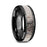 TRES Beveled Black Ceramic Polished Men's Wedding Band with Ombre Antler Inlay - 8mm