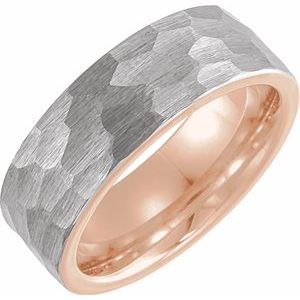 18K Rose Gold PVD Tungsten Band TAR52028 - 6 mm - 8 mm