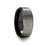 Fingerprint Black Tungsten Ring with Polished Beveled Edges and Brush Finished Center - 6 mm - 10 mm