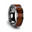 KALANI Flat Tungsten Carbide Wedding Band with Rare Koa Wood Inlay and Polished Edges - 6mm - 10mm