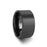 BALTIMORE Flat Style Black Tungsten Carbide Ring with Brushed Finish - 12 mm