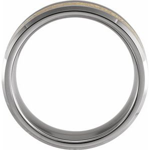 Tungsten Band with Imitation Gold Meteorite Inlay TAR2 - 8 mm