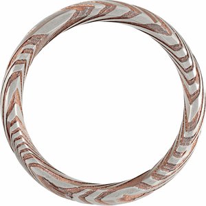 Damascus Steel Flat Patterned Band STST7 - 8 mm