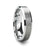 PETERSBURG Brushed Center White Tungsten Ring with Beveled Edges - 4mm - 10mm