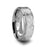 WINSTON White Tungsten Ring with Raised Hammered Finish and Polished Step Edges - 4mm - 10mm