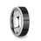 ROCHESTER Tungsten Ring with Horizontal Grooved Black Ceramic Center - 8 mm