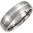 Titanium & Sterling Silver Inlay Satin Finish Domed Band T931 - 7 mm