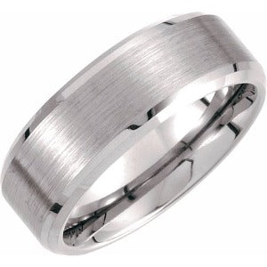 Tungsten Beveled-Edge Band with Satin Center TAR248 - 8 mm