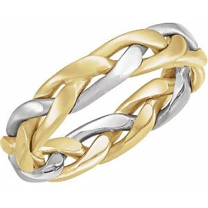 14K Yellow & White Woven Band 50129 - 4.5 mm