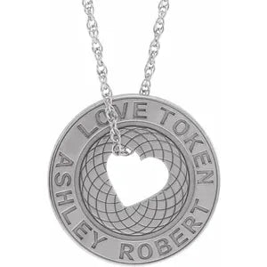 Engravable Love Token Necklace 87250