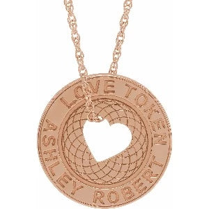 Engravable Love Token Necklace 87250