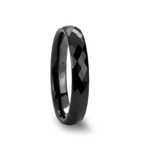 DRACO 288 Diamond Faceted Black Ceramic Ring - 4mm - 8mm