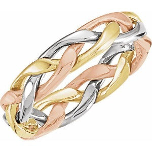 14K Tri-Color Woven Band 50130 - 4.75 mm