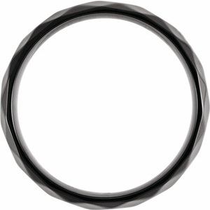 Black PVD Titanium Faceted Band T52136 - 6 mm