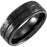 Black Titanium Grooved Flat Edge Band T52146 - 8 mm