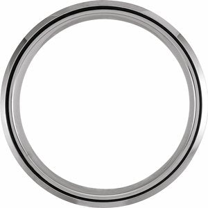 White PVD Tungsten Grooved Beveled-Edge Band with Matte Finish TAR52101 - 8 mm