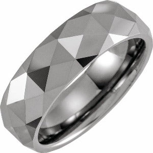 Tungsten Faceted Band TAR52118 - 7 mm