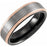 Black & 18K Rose Gold PVD Tungsten Grooved Band with Satin Finish TAR52123 - 6 mm