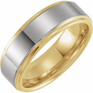 18K Yellow Gold PVD Tungsten Flat Edge Band TAR52128 - 8 mm