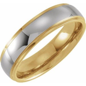 18K Yellow Gold PVD Tungsten Flat Edge Band TAR52130 - 6 mm