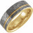 18K Yellow Gold PVD Tungsten Grooved Band with Hammer Finish TAR52131 - 8 mm