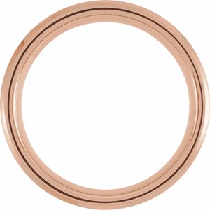 Black & 18K Rose Gold PVD Tungsten Beveled-Edge Band with Satin Finish TAR52143 - 8 mm