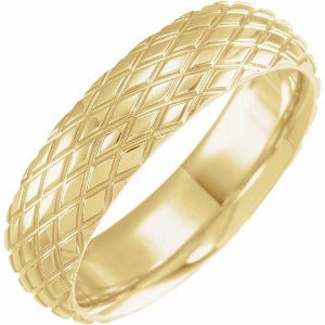 Rhombus Patterned Band 52175 - 6 mm