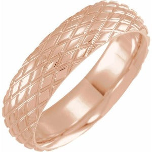 Rhombus Patterned Band 52175 - 6 mm