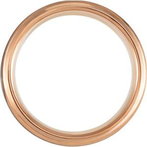 Black & 18K Rose Gold PVD Tungsten Beveled-Edge Band with Satin Finish TAR52111 - 8 mm