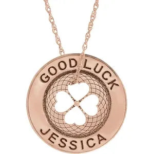 Engravable Good Luck Token Necklace 87246